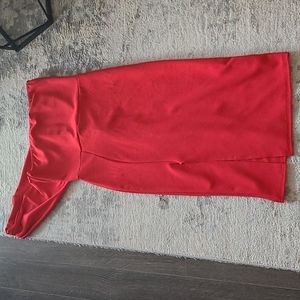 Offshoulder red midi dress - missguided, size us 10